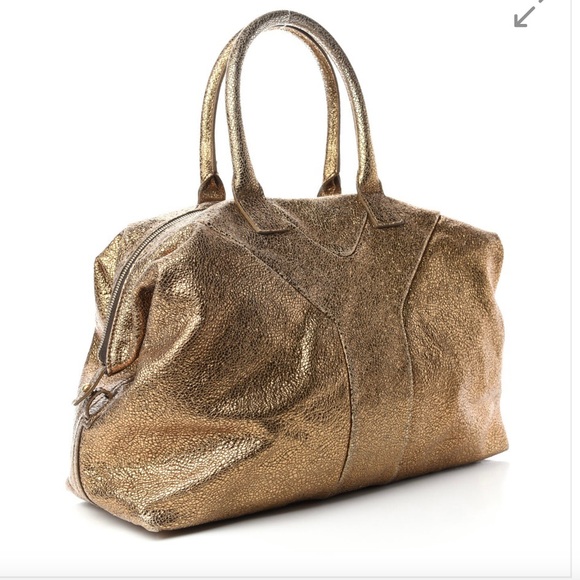 Yves Saint Laurent Handbags - Yves Saint Laurent Gold Volcano Easy Tote Bag